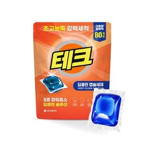 <b>테크</b> 딥클린 캡슐세제 프레쉬향 80개입