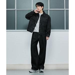 마인드브릿지 남성용 와이드 원턱 블랙 로우 데님팬츠 MZDP2152 BLACK 029_이미지