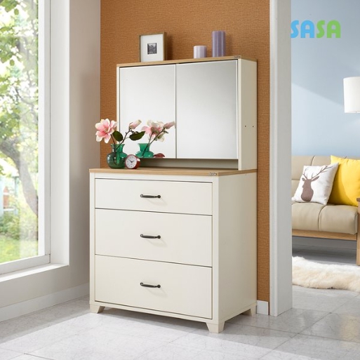 데코라인 (E)데코라인 뉴엔서 3단 서랍형 거울 화장대 630