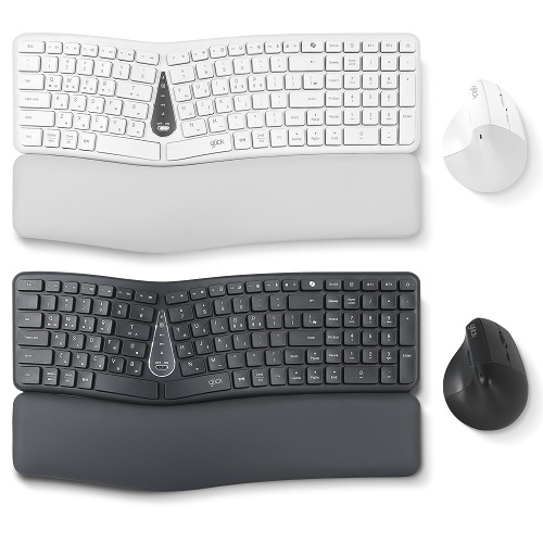 지클릭커 OFFICEPRO 에르고M EMK400 무선 키보드 마우스 세트 (블랙)