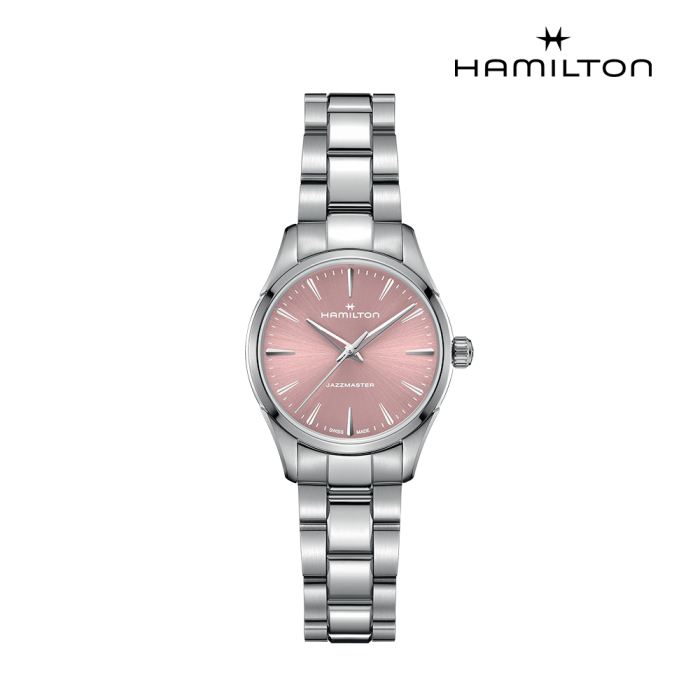  해밀턴 여성 재즈마스터 쿼츠 더스티 로즈 32mm 브레이슬릿 H32301171