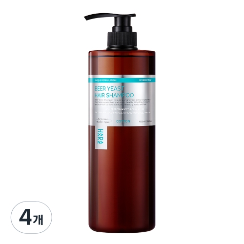 하라즈 맥주효모 샴푸 코튼향 1000ml (4개)_이미지
