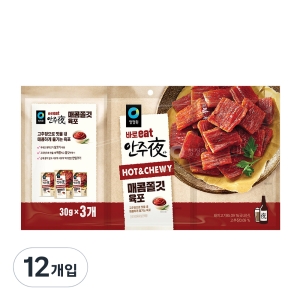 대상 청정원 바로eat 안주야 매콤쫄깃 육포 30g (12개)