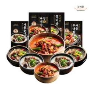 선비찬 프리미엄즉석국 육개장 순대국 감자탕 부대찌개 갈비탕 곱창전골 내장탕 7종 골라담기_이미지