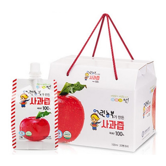 어린농부가 만든 사과즙 100ml 30포 (1개)