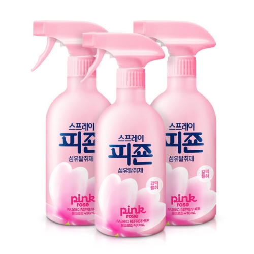 피죤 섬유탈취제 핑크로즈 430ml (3개)_이미지
