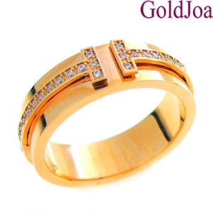 골드조아 14k 세련된 통반지 큐빅 핑크골드 14k반지 ju-j3633r_이미지