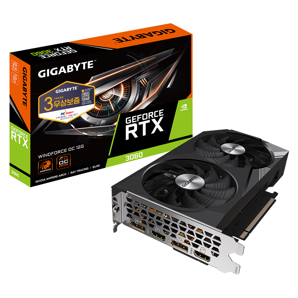 GIGABYTE 지포스 RTX 3060 WINDFORCE OC D6 12GB 피씨디렉트_이미지