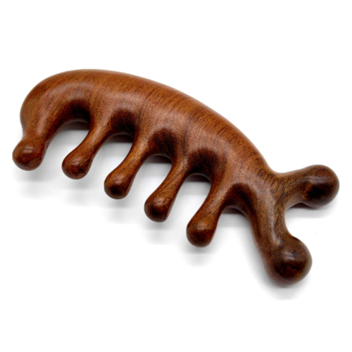 굿즈틱스 원목 괄사 두피 경락 마사지 빗 C형