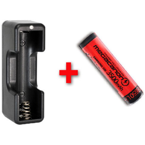 메가캐논 리튬이온 18650 3500mAh + 깜냥 1구 충전기_이미지
