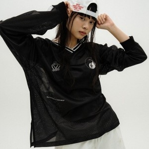 오로지 OVERSIZED SPORTY MOTO JERSEY_BLACK 120771_이미지