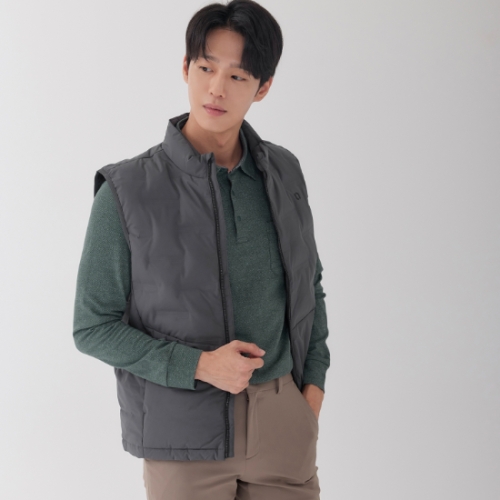 지센창원 남성 덕다운 경량 베스트 하이넥 튜브 2색 MSLWOA53 105 딥그레이