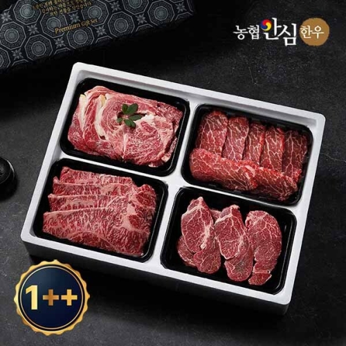농협안심한우 1++등급 믿음 한우 구이 4호 (등심+채끝+안심+갈비살) 1.2kg [1개]