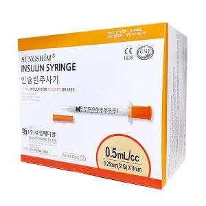 성심 인슐린주사기 0.5ml 31G 8mm (100개)_이미지