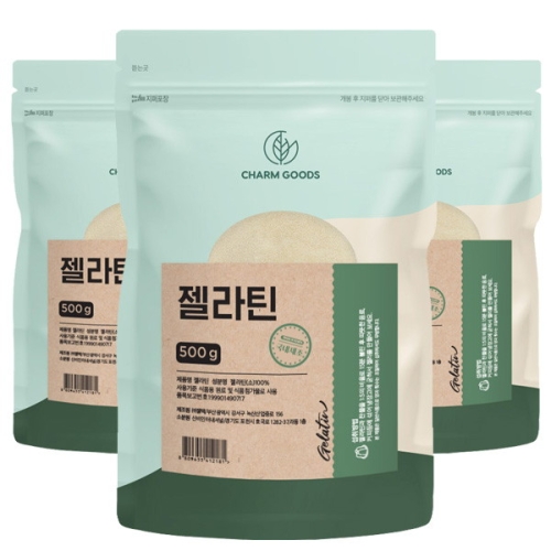 참굿즈 젤라틴 분말 가루 500g 3팩