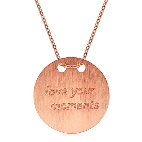 14K 모멘토 원형 메달 체인 목걸이 NPN34078