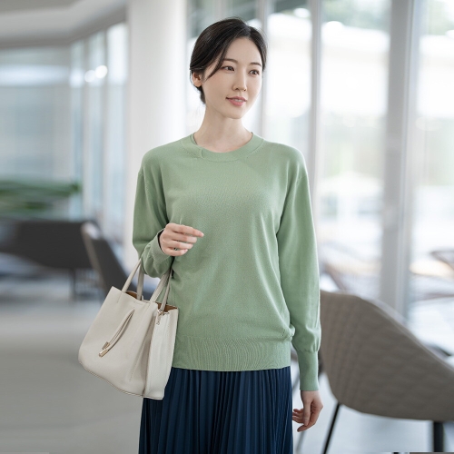 모슬린 엄마옷 라운드 니트 티셔츠 RTY613375 중년여성/50대/60대/70대/마담/빅사이즈/할머니옷/여자