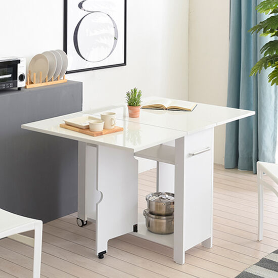 유캐슬 유씨엠 코코레인 하이그로시 접이식 확장형 식탁 800