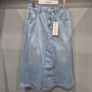 잠뱅이 여성 예쁘고 멋진 플레어 긴기장 청 스커트 AP1DDK275 MB 미디엄블루 L