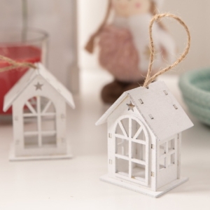 플라워트리 화이트윈도우별하우스 6.5cm 크리스마스 장식 TROMCG