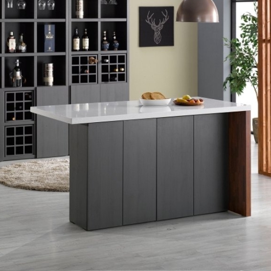 아이앤 로리스 ㄱ형 인조대리석 홈바 식탁 1600 (의자별도)_이미지