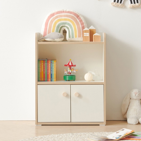 블랑누보 라일라 2단 2도어 미니 책장 600