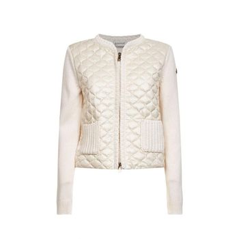 몽클레르 기하학적 퀼팅 패딩 지퍼업 가디건 L10939B00036M5670 153302146