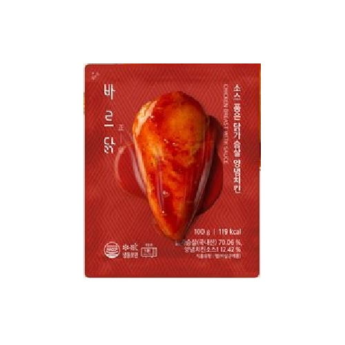 메디쿼터스 바르닭 소스품은 닭가슴살 양념치킨맛 100g (1개)