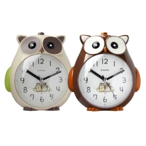 카파시계 부엉이 디자인 무소음 알람 탁상시계 T916