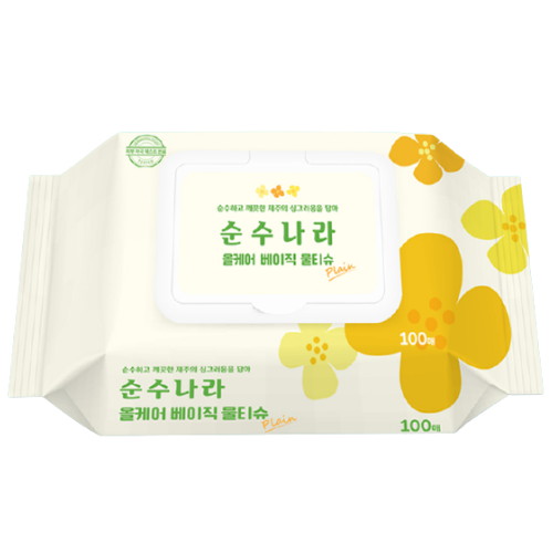 올케어 베이직 물티슈 캡형 100매