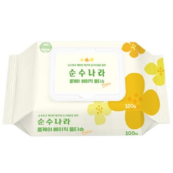순수나라 올케어 베이직 <b>물티슈</b> 캡형 <b>100매</b>