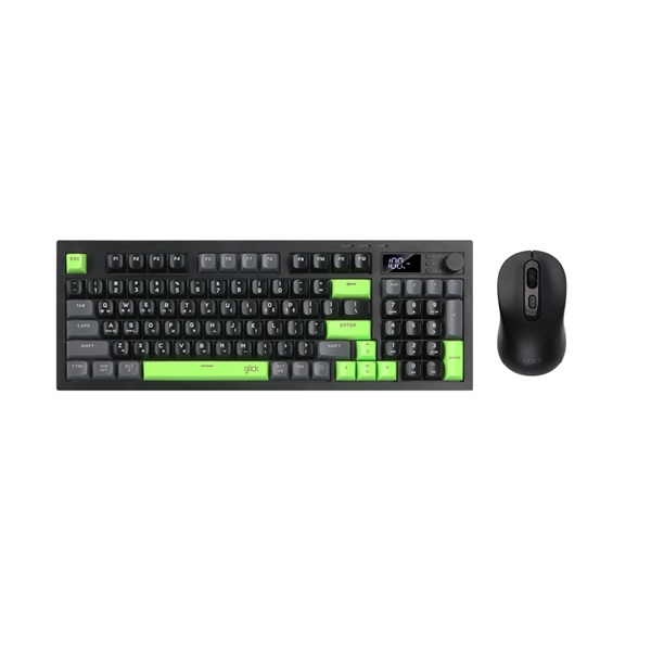 지클릭커 OFFICEPRO WMK90 사일런스 M 94 무선 키보드 마우스 세트 (Poker Green)_이미지
