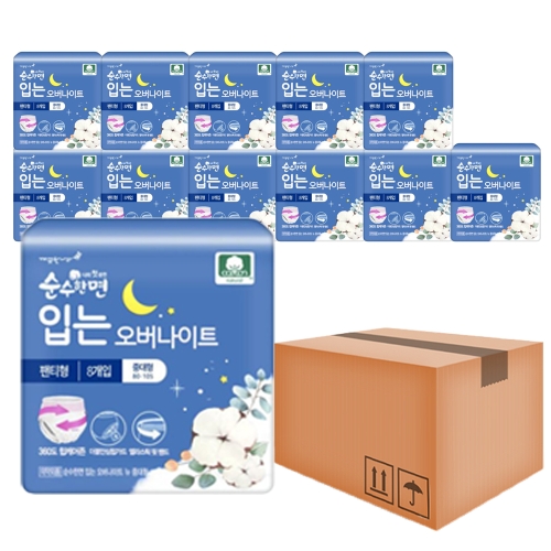 순수한면 입는 오버나이트 중대형 8개 (12팩(96개))_이미지