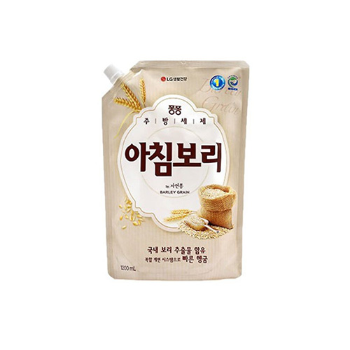 LG생활건강 퐁퐁 아침보리 안심설거지 리필 1.2L (2개)