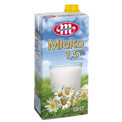 믈레코비타 저지방 우유 1.5% FLOWER 1L (멸균) (6개)_이미지