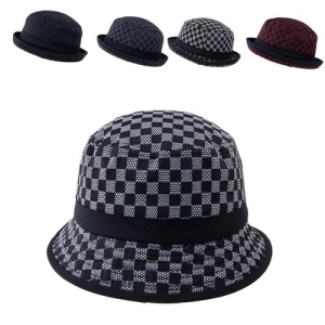 마메든 빅사이즈 바둑 포크파이 중절모자 5c/2way 버킷햇 체커보드 큰 신사 중년 남성 Y11301