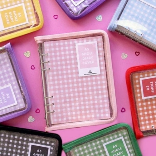 세컨드맨션 A5 6공 트윙클 다이어리 커버 지퍼형