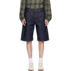 누디진 네이비 젭 데님 쇼츠 252078M193000_이미지