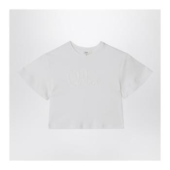 ���ο� White cropped T shirt with logo embroidery C20858-CCO/XM_ -117_621-1..