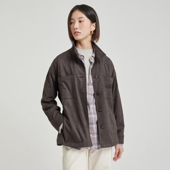 씨씨콜렉트 하이넥 벨티드 스웨이드 자켓 BR_C264MSJ704