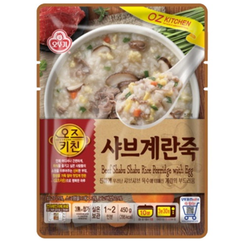 오뚜기 오즈키친 샤브계란죽 450g이미지입니다. 누르면 해당 게시물로 새창이동합니다.