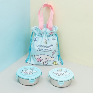 산리오 시나모롤 원형스텐2단도시락4132