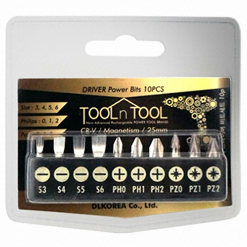 툴앤툴 자석 육각비트 세트 TNT-DV10 (10pcs)_이미지