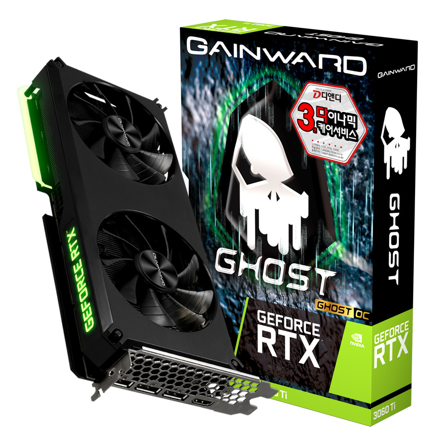 GAINWARD 지포스 RTX 3060 Ti 고스트 OC V1 D6 8GB LHR