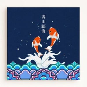 꾸밈  cy954-수산복해헤엄치는잉어노프레임