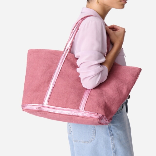 바네사브루노 아떼 VIBA5E114R2 CABAS 레드 스팽글 장식 리넨 L 카바