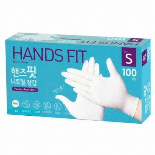 니트릴 장갑 흰색 S 100매