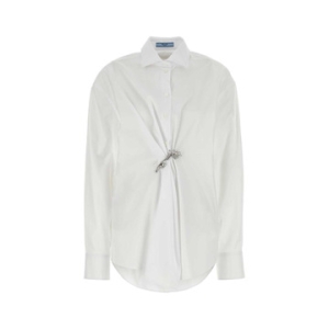 프라다 X45 P451HRSOOO1XV2 F0009 여성 셔츠 남방 블라우스 White poplin shi