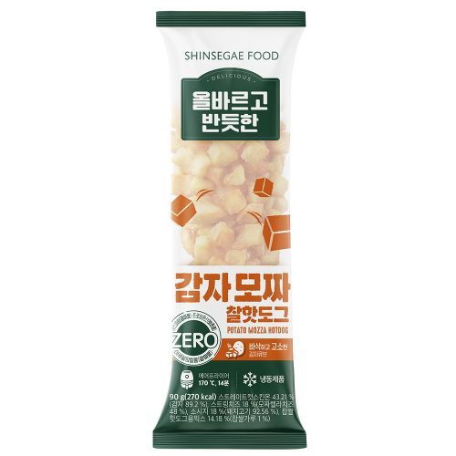 신세계푸드 올바르고 반듯한 감자 모짜 찰핫도그 90g (12개)