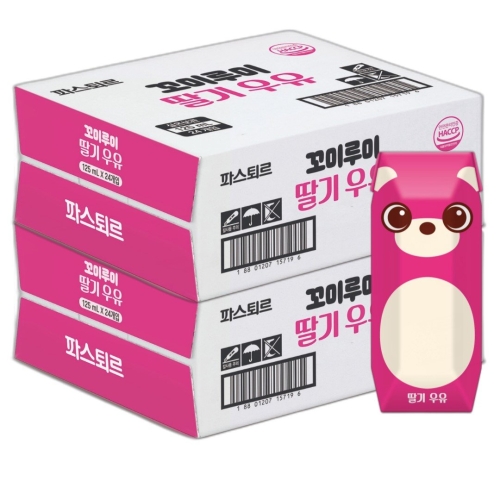파스퇴르 꼬미루미 딸기 우유 125ml (48개)_이미지